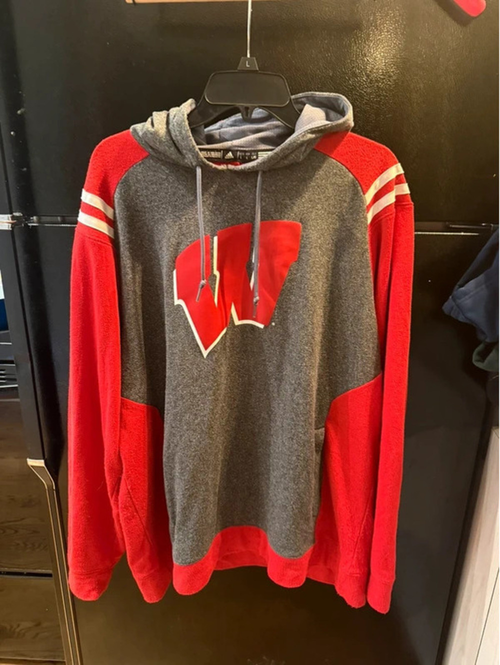 Adidas Wisconsin Badgers Fleece Hoodie Sweatshirt Mens Large Motion W Colorblock